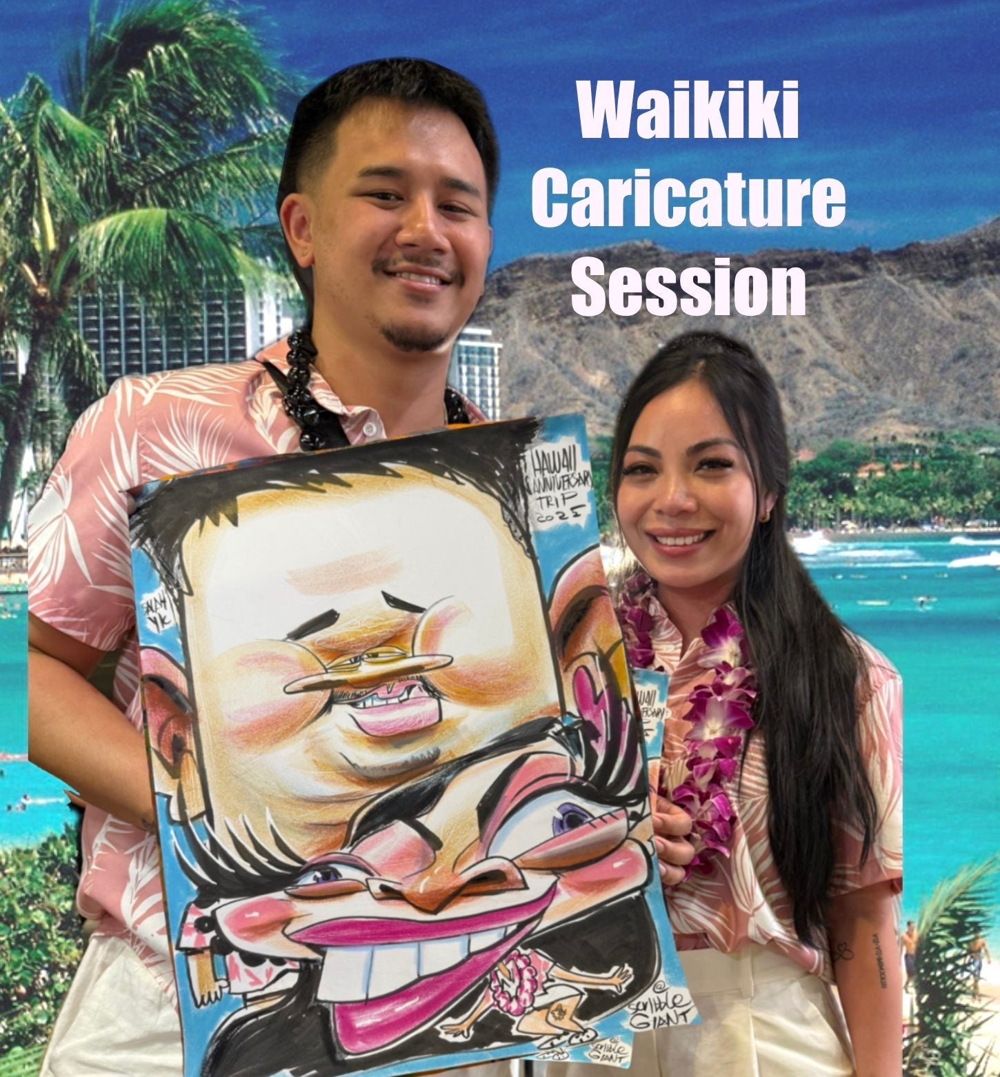 Live Color Caricature Session in Waikiki